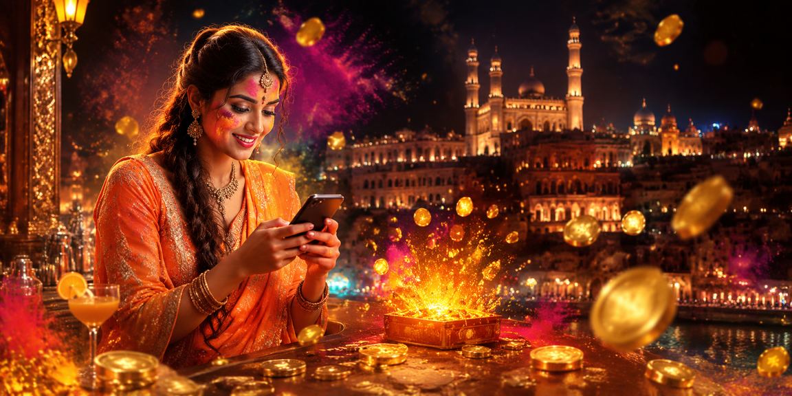 Mobile lottery game play in Lucknow during Holi festival