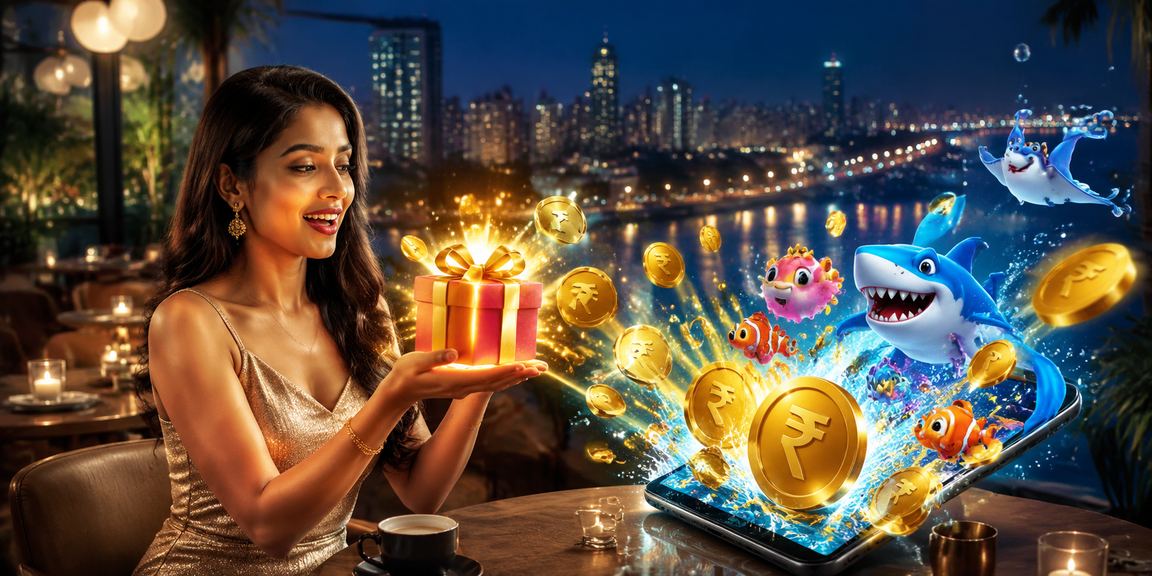 Mumbai Bandra fishing themed game with rupee sign on mobile screen